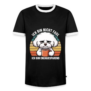Ich Bin Nicht Faul Bichon frise Bichon Hund - Männer Kontrast-T-Shirt - Schwarz/Weiß - Vorne - AI Model Female 172 light (172cm) & AI Model Male 178 light (178cm)