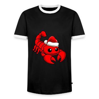 Noël comique du Scorpion - T-shirt contrasté Homme - noir/blanc - Devant - AI Model Female 172 light (172cm) & AI Model Male 178 light (178cm)