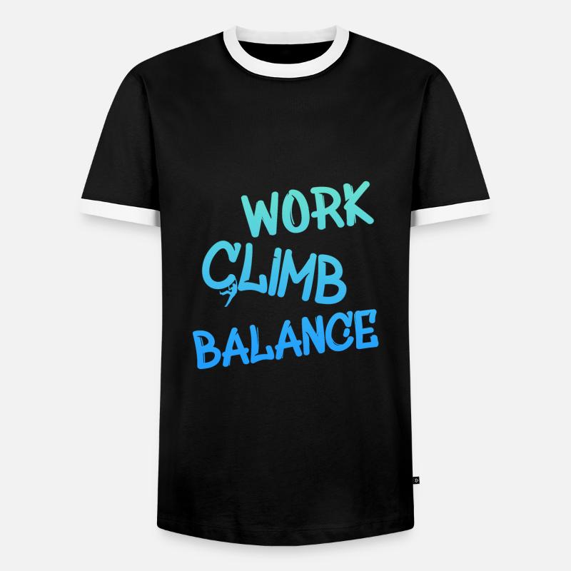 Klettern - Männer Kontrast-T-Shirt - Schwarz/Weiß