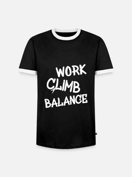 klettern climb climbing felsklettern - Männer Kontrast-T-Shirt - Schwarz/Weiß
