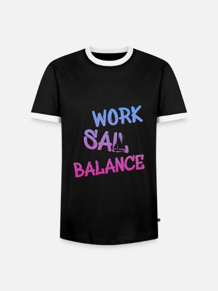 work sail balance - Männer Kontrast-T-Shirt - Schwarz/Weiß