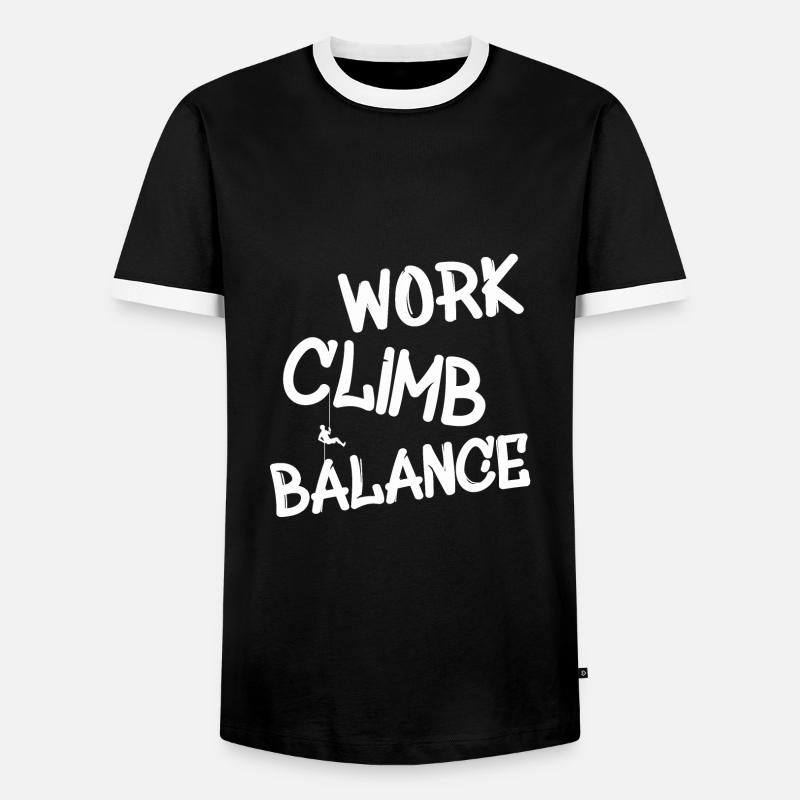 Klettern Kletterer Climbing Abseilen - Männer Kontrast-T-Shirt - Schwarz/Weiß