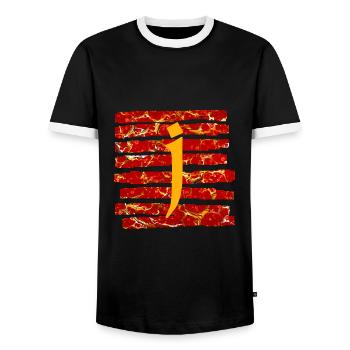 Bandes E 232 J - T-shirt contrasté Homme - noir/blanc - Devant - AI Model Female 172 light (172cm) & AI Model Male 178 light (178cm)