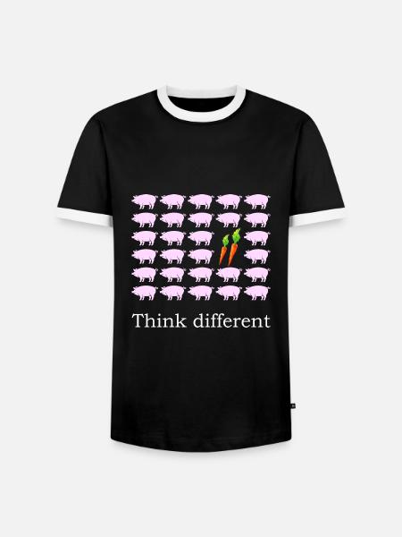 Think different - Vegetarier Bio - Men's Ringer Shirt - black/white