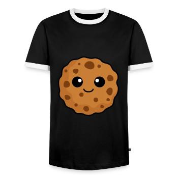 Bande dessinée Cookies - T-shirt contrasté Homme - noir/blanc - Devant - AI Model Female 172 light (172cm) & AI Model Male 178 light (178cm)