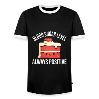 Diabetis - Men's Ringer Shirt - black/white - Front - AI Model Female 172 light (172cm) & AI Model Male 178 light (178cm)
