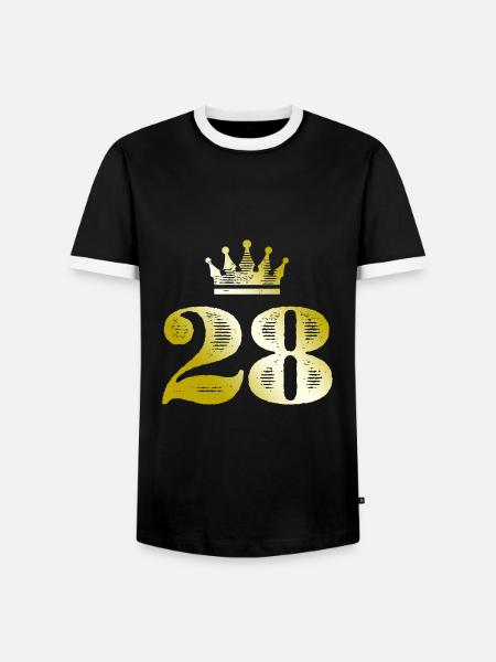 28 Chiffre Couronne Or - T-shirt contrasté Homme - noir/blanc