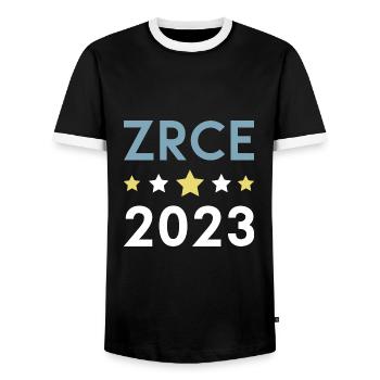 Zrce 2023 Krone - Männer Kontrast-T-Shirt - Schwarz/Weiß - Vorne - AI Model Female 172 light (172cm) & AI Model Male 178 light (178cm)