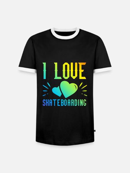 Ich Liebe Skateboard - Männer Kontrast-T-Shirt - Schwarz/Weiß
