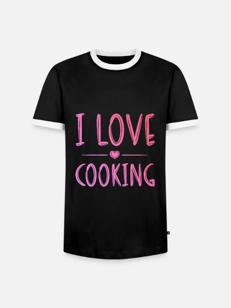 I love cooking - Men's Ringer Shirt - black/white