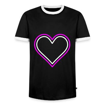 Herz Symbol Design - Männer Kontrast-T-Shirt - Schwarz/Weiß - Vorne - AI Model Female 172 light (172cm) & AI Model Male 178 light (178cm)