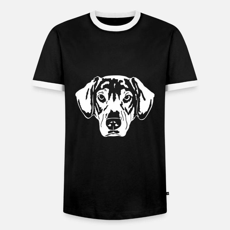 Schäferhund Mix - Männer Kontrast-T-Shirt - Schwarz/Weiß