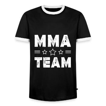 Mma Team - Männer Kontrast-T-Shirt - Schwarz/Weiß - Vorne - AI Model Female 172 light (172cm) & AI Model Male 178 light (178cm)