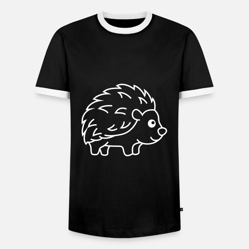 Igel Comic Tier - Männer Kontrast-T-Shirt - Schwarz/Weiß