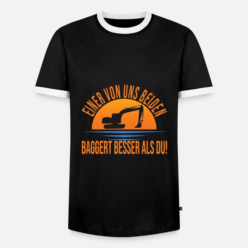 Baggerfahrer - Männer Kontrast-T-Shirt - Schwarz/Weiß