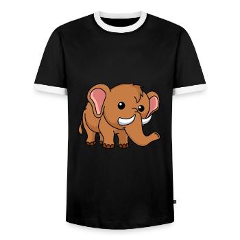 Mammoth Comic Animal - T-shirt contrasté Homme - noir/blanc - Devant - AI Model Female 172 light (172cm) & AI Model Male 178 light (178cm)