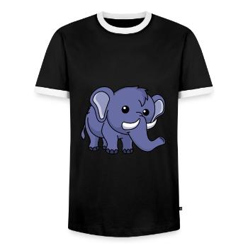 Mammoth Comic Animal - T-shirt contrasté Homme - noir/blanc - Devant - AI Model Female 172 light (172cm) & AI Model Male 178 light (178cm)
