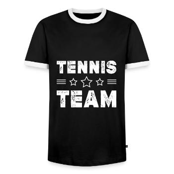 Équipe de tennis - T-shirt contrasté Homme - noir/blanc - Devant - AI Model Female 172 light (172cm) & AI Model Male 178 light (178cm)