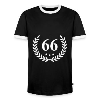 66 Couronne de chiffres - T-shirt contrasté Homme - noir/blanc - Devant - AI Model Female 172 light (172cm) & AI Model Male 178 light (178cm)