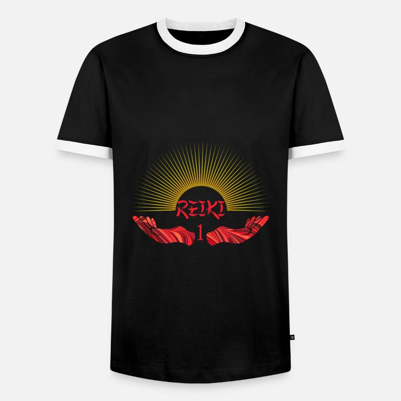 Reiki 1 E 18 - Men's Ringer Shirt - black/white