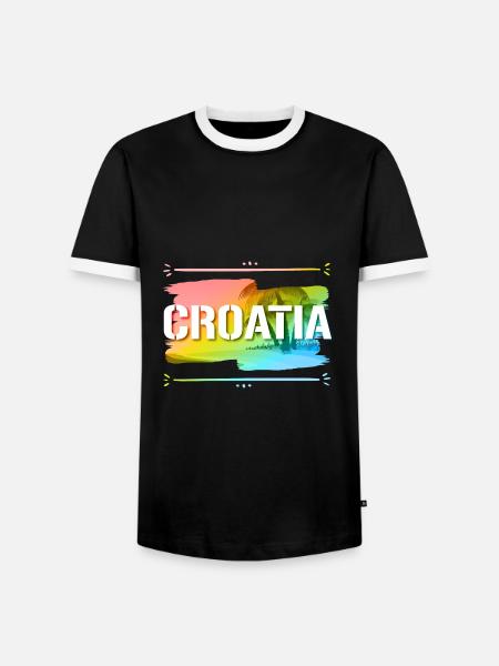 Croatia - Men's Ringer Shirt - black/white