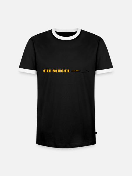 old school, oldschool, vinyl - Männer Kontrast-T-Shirt - Schwarz/Weiß