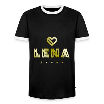 Lena Herz - Männer Kontrast-T-Shirt - Schwarz/Weiß - Vorne - AI Model Female 172 light (172cm) & AI Model Male 178 light (178cm)