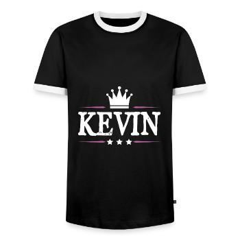 Kevin - Männer Kontrast-T-Shirt - Schwarz/Weiß - Vorne - AI Model Female 172 light (172cm) & AI Model Male 178 light (178cm)
