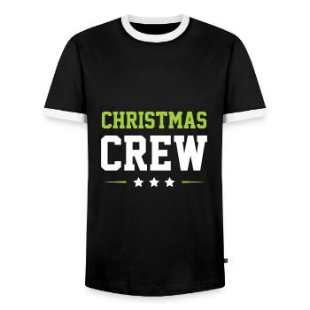 Christmas Crew - Men's Ringer Shirt - black/white - Front - AI Model Female 172 light (172cm) & AI Model Male 178 light (178cm)