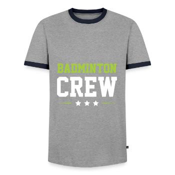 Équipage de badminton - T-shirt contrasté Homme - gris/marine  - Devant - AI Model Female 172 light (172cm) & AI Model Male 178 light (178cm)