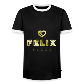 Félix Herz - T-shirt contrasté Homme - noir/blanc - Devant - AI Model Female 172 light (172cm) & AI Model Male 178 light (178cm)