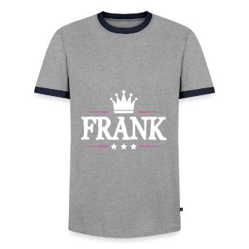 Frank - Men's Ringer Shirt - grey/navy  - Front - AI Model Female 172 light (172cm) & AI Model Male 178 light (178cm)