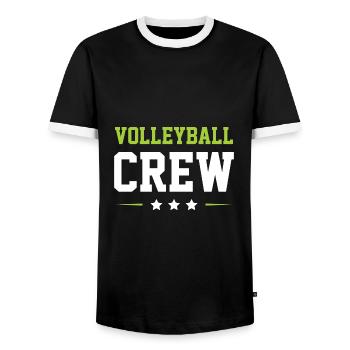 Équipe de volleyball - T-shirt contrasté Homme - noir/blanc - Devant - AI Model Female 172 light (172cm) & AI Model Male 178 light (178cm)