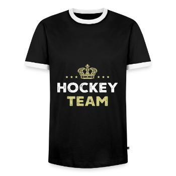 Équipe de hockey - T-shirt contrasté Homme - noir/blanc - Devant - AI Model Female 172 light (172cm) & AI Model Male 178 light (178cm)