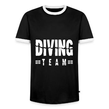Diving Team - Men's Ringer Shirt - black/white - Front - AI Model Female 172 light (172cm) & AI Model Male 178 light (178cm)