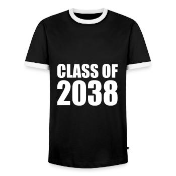 Class of 2038 - Männer Kontrast-T-Shirt - Schwarz/Weiß - Vorne - AI Model Female 172 light (172cm) & AI Model Male 178 light (178cm)