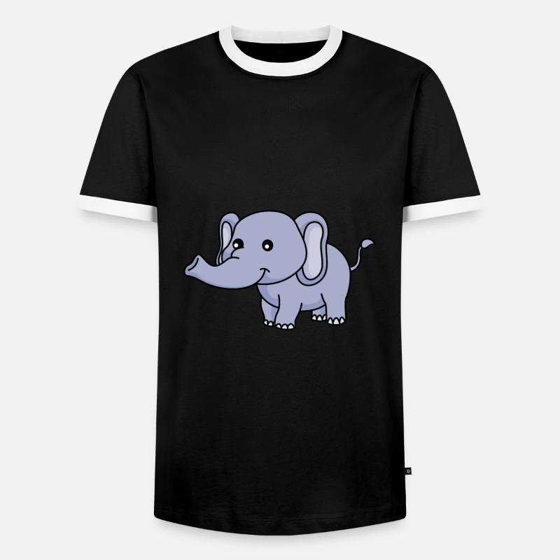 Elephant Comic - Men's Ringer Shirt - black/white