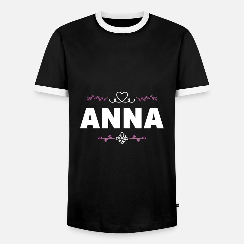Anna - Männer Kontrast-T-Shirt - Schwarz/Weiß