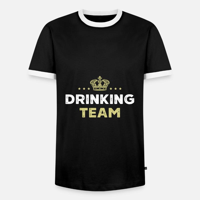 Drinking Team - Men's Ringer Shirt - black/white