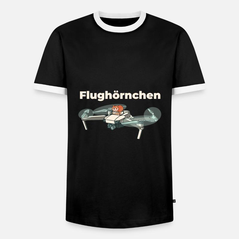 Flughörnchen - Eichhörnchen in Quadrocopter - Männer Kontrast-T-Shirt - Schwarz/Weiß