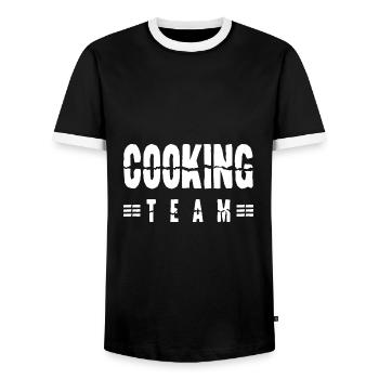 Cooking Team - Men's Ringer Shirt - black/white - Front - AI Model Female 172 light (172cm) & AI Model Male 178 light (178cm)