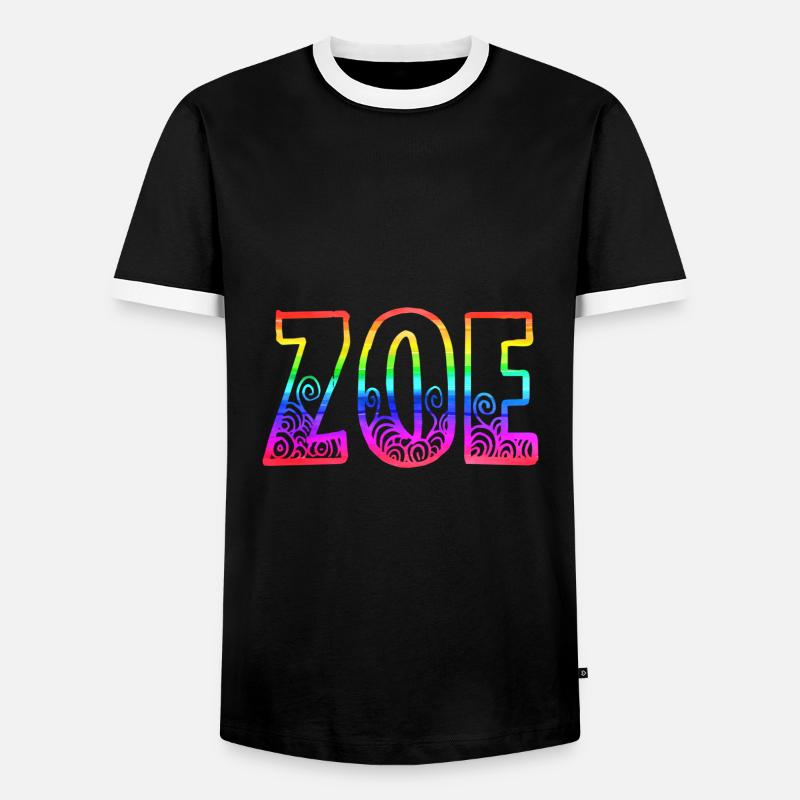 zoe rs rainbow - Men's Ringer Shirt - black/white