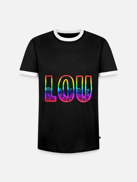 lou rs rainbow - Men's Ringer Shirt - black/white