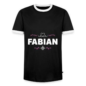 Fabien - T-shirt contrasté Homme - noir/blanc - Devant - AI Model Female 172 light (172cm) & AI Model Male 178 light (178cm)