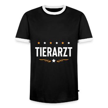 Tierarzt Beruf - Männer Kontrast-T-Shirt - Schwarz/Weiß - Vorne - AI Model Female 172 light (172cm) & AI Model Male 178 light (178cm)