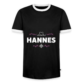 Jennifer - Men's Ringer Shirt - black/white - Front - AI Model Female 172 light (172cm) & AI Model Male 178 light (178cm)