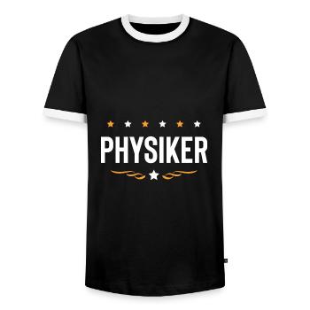 Physiker Beruf - Männer Kontrast-T-Shirt - Schwarz/Weiß - Vorne - AI Model Female 172 light (172cm) & AI Model Male 178 light (178cm)