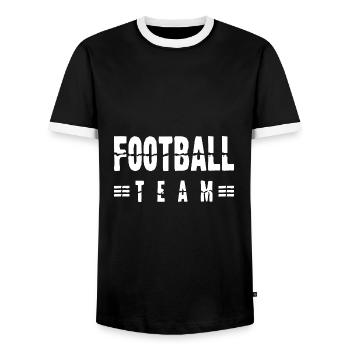 Équipe de football - T-shirt contrasté Homme - noir/blanc - Devant - AI Model Female 172 light (172cm) & AI Model Male 178 light (178cm)
