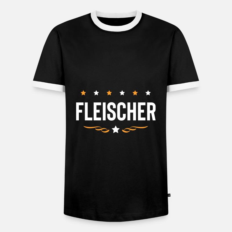 Fleischer Beruf - Männer Kontrast-T-Shirt - Schwarz/Weiß