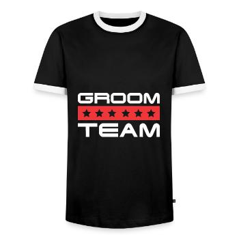 Groom Crew - Männer Kontrast-T-Shirt - Schwarz/Weiß - Vorne - AI Model Female 172 light (172cm) & AI Model Male 178 light (178cm)